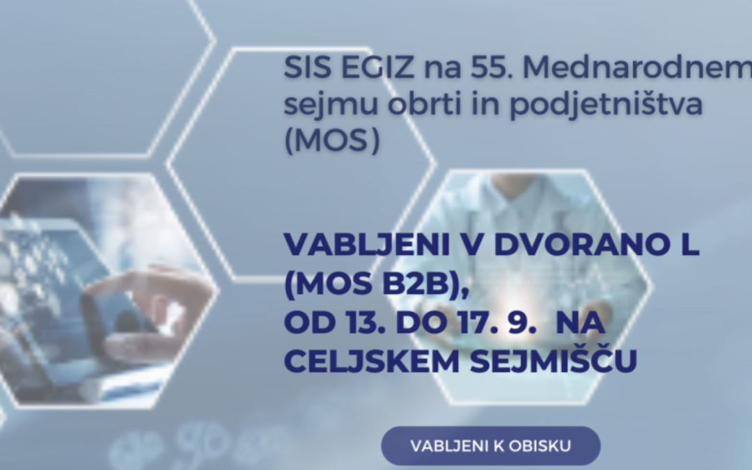 Slovensko inovacijsko stičišče bo predstavilo svoje aktivnosti ter aktualne projekte na letošnjem Mednarodnem sejmu obrti in podjetništva (MOS); med 13. in 17. septembrom